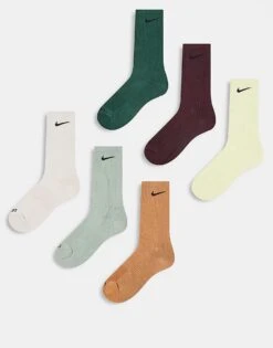 Nike Training Everyday Cushioned Plus 6 Pack Trainer Socks In Multi For Men -Nike Sales Store 206091106 1 multi 1