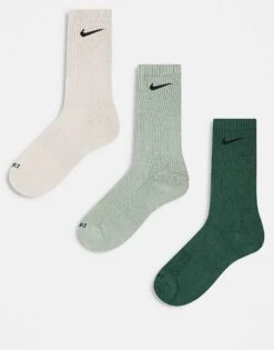 Nike Training Everyday Cushioned Plus 3 Pack Crew Socks In Green For Men Multi -Nike Sales Store 206091160 1 multi 1