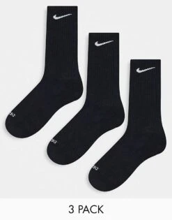 Nike Training Everyday Cushioned Plus 3 Pack Crew Socks In Black For Men -Nike Sales Store 206091211 1 black 1