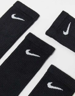 Nike Training Everyday Cushioned Plus 3 Pack Crew Socks In Black For Men -Nike Sales Store 206091211 4