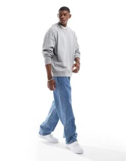 Nike Club French Terry Oversized Sweatshirt In Grey For Men -Nike Sales Store 206095712 4