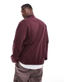 Nike Club Knit Zip Through Jacket In Burgundy For Men Brown -Nike Sales Store 206095809 2
