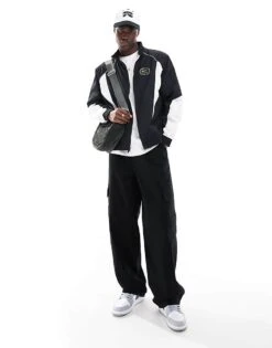 Nike Swoosh Air Woven Tracktop In Black And White For Men -Nike Sales Store 206095903 3