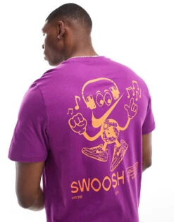 Nike Swoosh FM Graphic Backprint T-shirt In Purple For Unisex -Nike Sales Store 206095916 1 purple 1