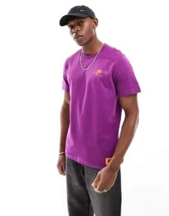 Nike Swoosh FM Graphic Backprint T-shirt In Purple For Unisex -Nike Sales Store 206095916 2