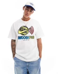 Nike Unisex Swoosh FM Graphic T-shirt In White For Men -Nike Sales Store 206096034 2