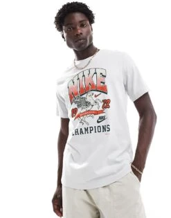 Nike Champions Graphic Print T-shirt In Grey For Men -Nike Sales Store 206096119 1 grey 1
