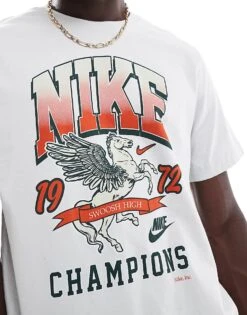 Nike Champions Graphic Print T-shirt In Grey For Men -Nike Sales Store 206096119 4