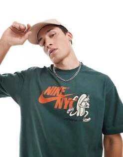 Nike NY Graphic T-shirt In Dark Green For Men -Nike Sales Store 206096171 4