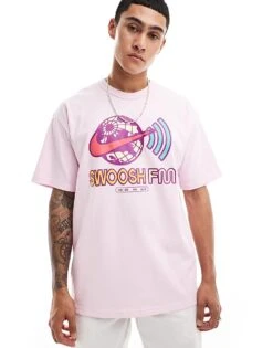 Nike Swoosh FM Graphic T-shirt In Pink For Unisex -Nike Sales Store 206096228 1 pink 1