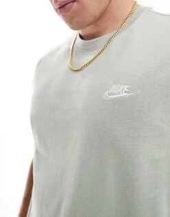 Nike Club T-shirt In Olive For Men Khaki -Nike Sales Store 206096304 4