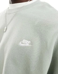 Nike Club French Terry Oversized Sweatshirt In Olive For Men Khaki -Nike Sales Store 206096467 3