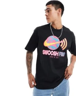 Nike Swoosh FM Graphic T-shirt In Black For Men -Nike Sales Store 206096548 1 black 1