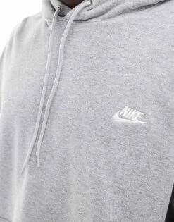 Nike Club French Terry Oversized Hoodie In Grey For Men -Nike Sales Store 206096612 4