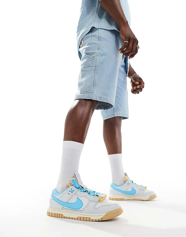 Nike Dunk Low Jumbo Trainers In White And Blue For Men 7 Nike Dunk Low Jumbo Trainers In White And Blue For Men - Image 5