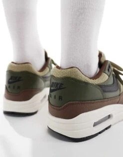 Nike Air Max 1 Premium Trainers In Olive And Brown For Men 10 Nike Air Max 1 Premium Trainers In Olive And Brown For Men -Nike Sales Store 206098055 3