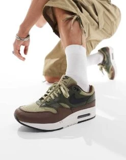 Nike Air Max 1 Premium Trainers In Olive And Brown For Men 11 Nike Air Max 1 Premium Trainers In Olive And Brown For Men -Nike Sales Store 206098055 4