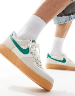 Nike Air Force 1 '07 Trainers White And Green For Men Ivory -Nike Sales Store 206098463 5