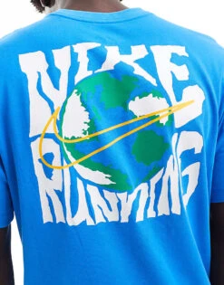 Nike Running Dri-FIT Energy Graphic T-shirt In Blue For Men Lblue -Nike Sales Store 206103385 3