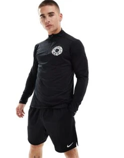 Nike Running Energy Graphic Element 1/4 Zip Sweatshirt In Black For Men -Nike Sales Store 206103565 4