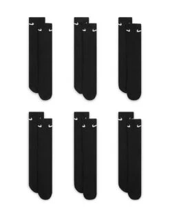 Nike Training Everyday Cushioned 6 Pack Crew Sock In Black For Men -Nike Sales Store 206271892 4