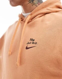 Nike Club Graphic Graphic Hoodie In Brown For Men -Nike Sales Store 206513974 3