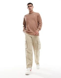 Jordan Essential Logo Long Sleeve Top In Brown For Men -Nike Sales Store 206610372 4