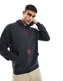 Jordan 'J Day' Brooklyn Fleece Hoodie In Dark Grey For Men Charcoal -Nike Sales Store 206610398 1 charcoal 1