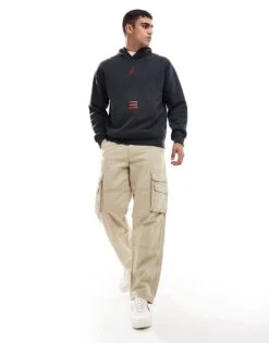 Jordan 'J Day' Brooklyn Fleece Hoodie In Dark Grey For Men Charcoal -Nike Sales Store 206610398 3