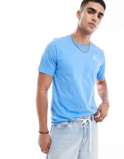 Jordan Jumpman Chest Logo T-shirt In Blue For Men Light Blue