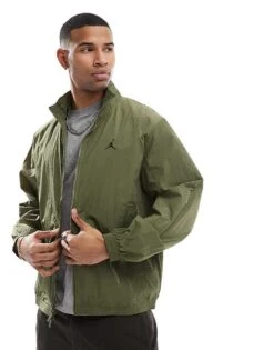 Jordan Essential Wind Jacket In Olive For Men Mid Green -Nike Sales Store 206610500 1 midgreen 1