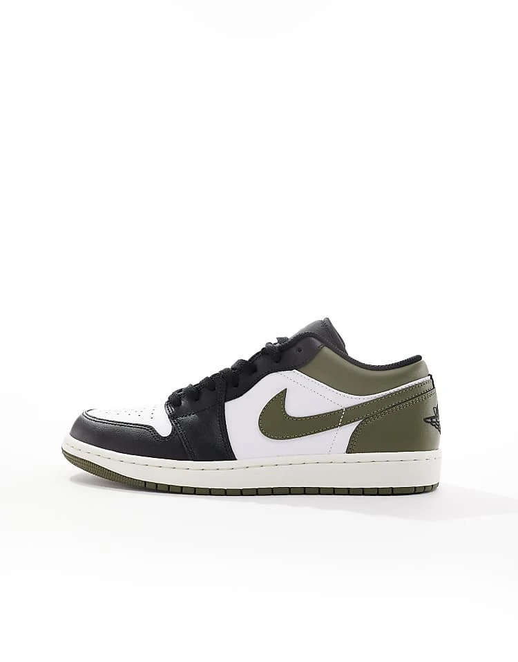 Nike Air Jordan 1 Low Trainers In White, Green And Black For Men Mid Green 4 Nike Air Jordan 1 Low Trainers In White, Green And Black For Men Mid Green - Image 2