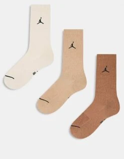 Jordan Everyday 3-pack Socks In Brown Multi For Men -Nike Sales Store 206610638 1 brown 1