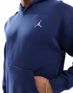 Jordan Brooklyn Fleece Hoodie In Navy For Men -Nike Sales Store 206610677 4