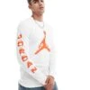 Jordan Flame Logo Long Sleeve T-shirt In White For Men -Nike Sales Store 206610719 1 white