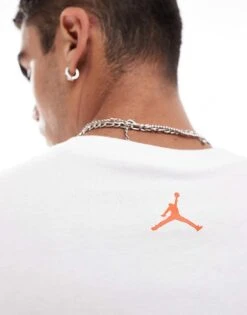 Jordan Flame Logo Long Sleeve T-shirt In White For Men -Nike Sales Store 206610719 3