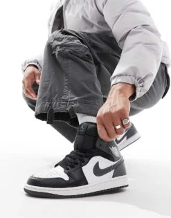 Nike Air Jordan 1 Mid Trainers In White, Black And Grey - GREY For Men -Nike Sales Store 206610750 1 grey 1