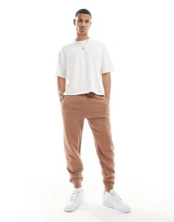 Jordan Brooklyn Fleece Joggers In Brown For Men