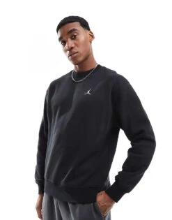 Jordan Brooklyn Fleece Crewneck Sweatshirt In Black For Men -Nike Sales Store 206610808 1 black 1
