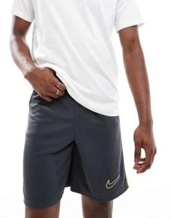 Nike Football Academy 23 Shorts In Charcoal And Green For Men
