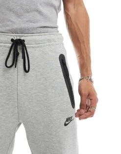 Nike Tech Fleece Open Hem Joggers In Grey For Men -Nike Sales Store 206615452 5