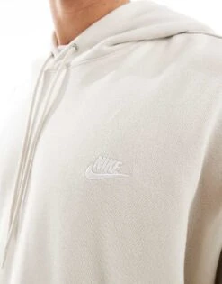 Nike Club French Terry Oversized Hoodie In Off White For Men -Nike Sales Store 206615494 4