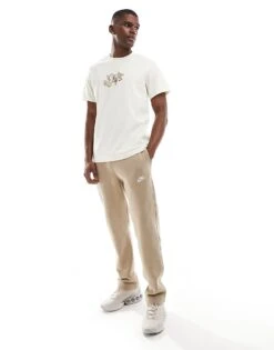 Nike Club Fleece Open Hem Sweatpant In Khaki For Men -Nike Sales Store 206615508 4