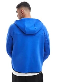 Nike Tech Fleece Full Zip Hoodie In Blue For Men Mid Blue -Nike Sales Store 206615539 4