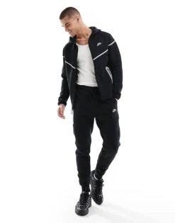 Nike Tech Fleece Reflective Full Zip Windrunner Hoodie In Black For Men -Nike Sales Store 206615644 4