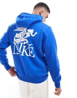 Nike Club Hoodie With Victory Graphic In Blue For Men Mid Blue -Nike Sales Store 206615721 1 midblue 1