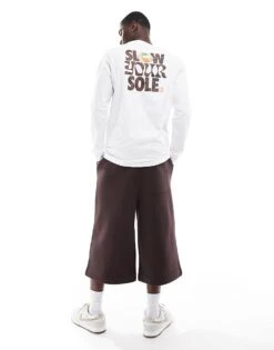 Nike 'slow Your Sole' Graphic Long Sleeve T-shirt In White For Men -Nike Sales Store 206615745 4