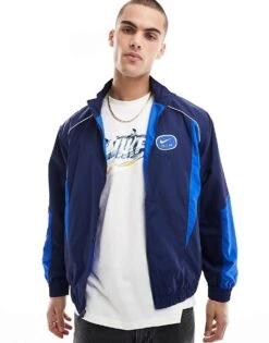 Nike Swoosh Air Woven Tracktop In Navy And Blue For Men -Nike Sales Store 206615799 1 navy 1