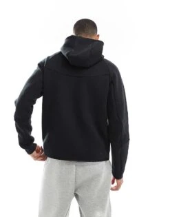 Nike Tech Fleece Full Zip Hoodie In Black For Men 9 Nike Tech Fleece Full Zip Hoodie In Black For Men -Nike Sales Store 206615835 3