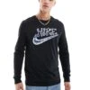 Nike Futura Logo Long Sleeve T-shirt In Black For Men -Nike Sales Store 206615877 1 black